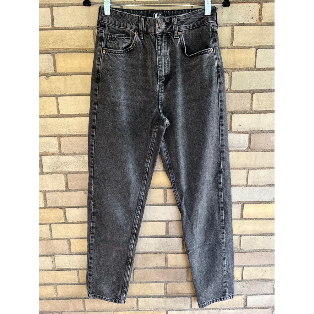 BDG Urban Outfitters Washed Black Mom Jeans Size 27 W27 L32 High Rise Cotton